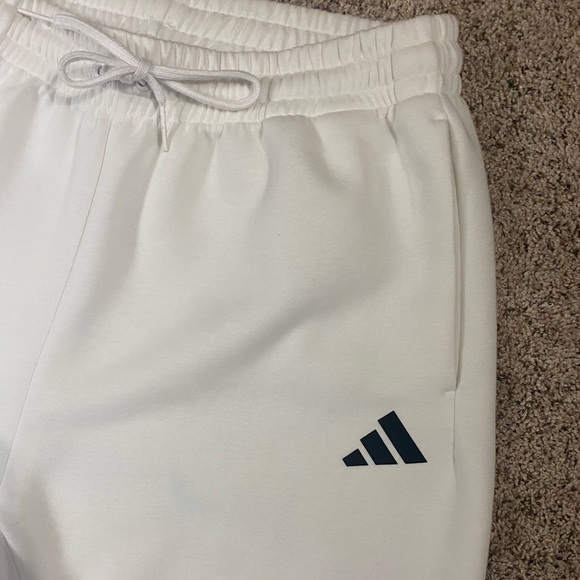 Adidas Mens Future Icon Small Logo Pants size Large White with black logo - Picture 8 of 11